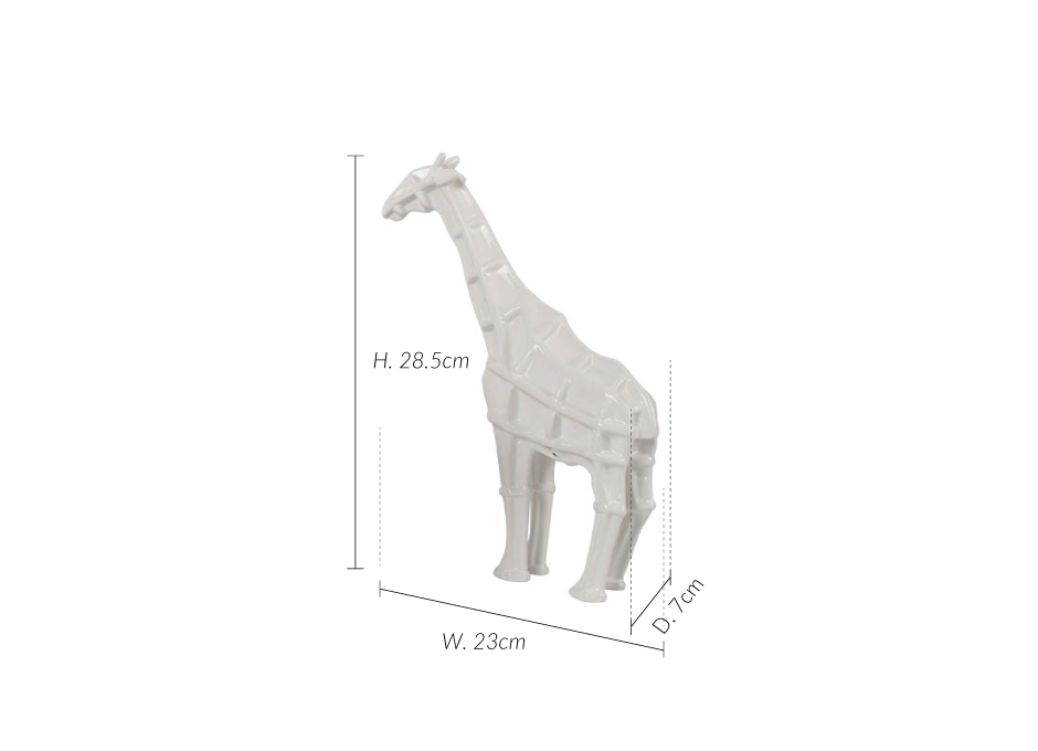 Giraffe, White, 23x7x28.5cm, K13117