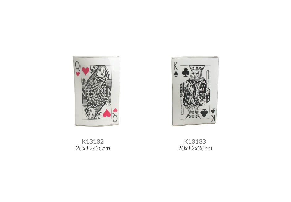 Card Vase, White, 20x12x30cm, K13132