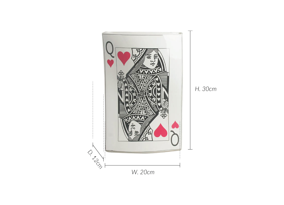Card Vase, White, 20x12x30cm, K13132