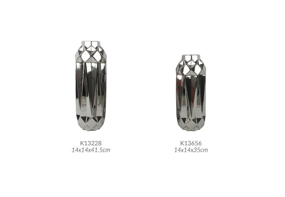Jewel Vase, Silver, 14x14x41.5cm, K13228