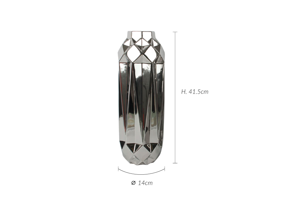 Jewel Vase, Silver, 14x14x41.5cm, K13228