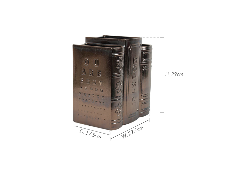 Triple Book Vase, Bronze, 27.5×17.5x29cm, K13252