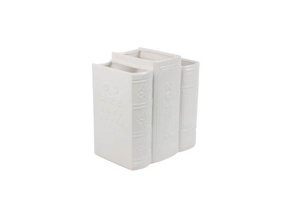 Triple Book Vase, White, 27.5×17.5x29cm, K13252