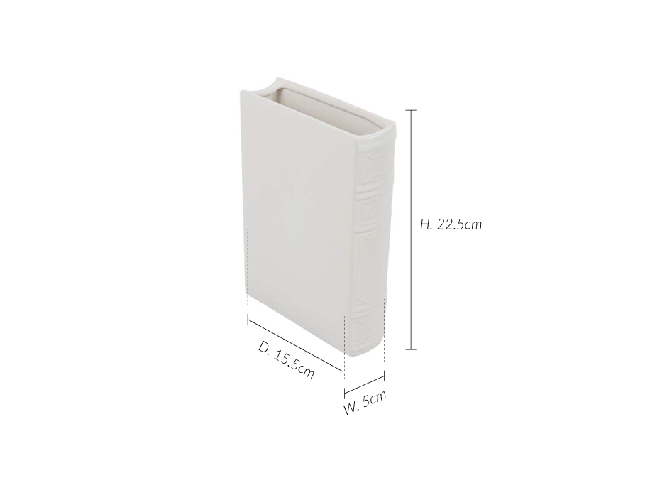 Book Vase LOVE, White, 15.5x5x22.5cm, K13254
