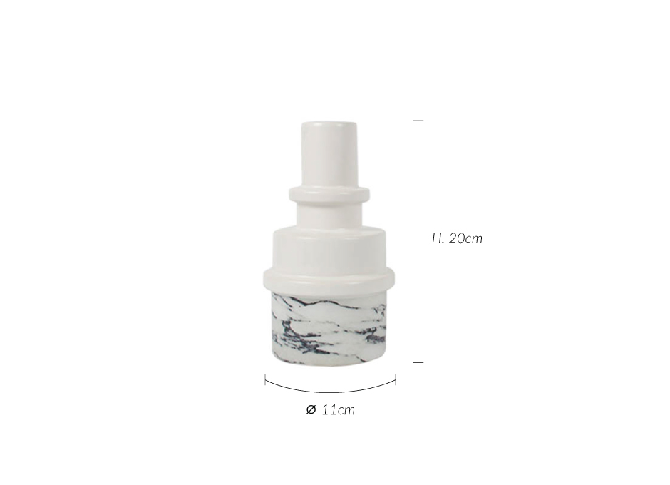 Vase, White, 11x11x20cm, K13362