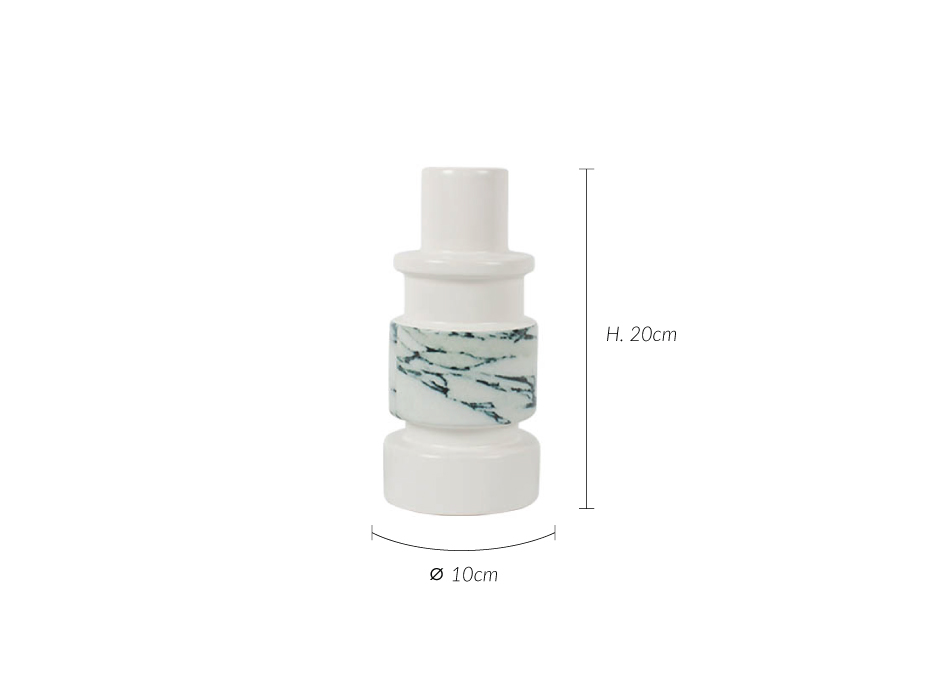 Vase, White, 10x10x20cm, K13363