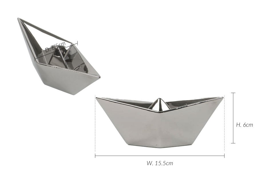 Paper Boat, Silver, 15.5×6.5x6cm, K13378