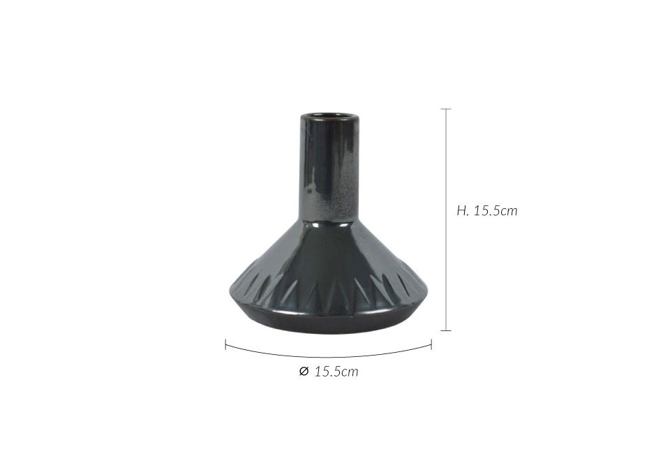 Triangle Vase, Grey, 15.5×15.5×15.5cm, K13554