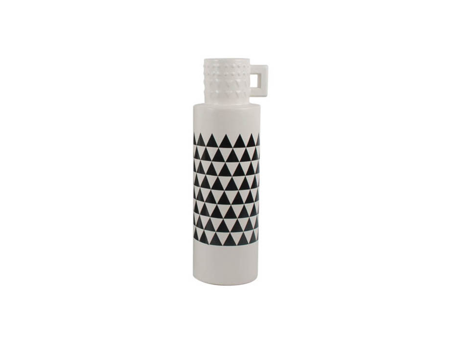 Pattern Handle Vase, White, 15.5x14x46cm, K13576