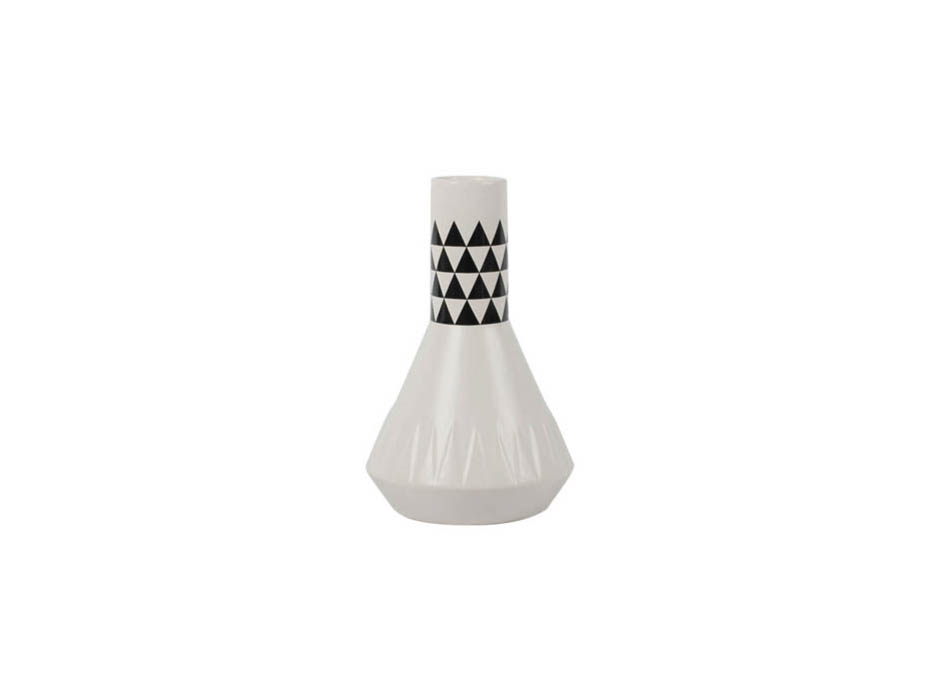 Triangle Vase, White, 12x12x19.5cm, K13582