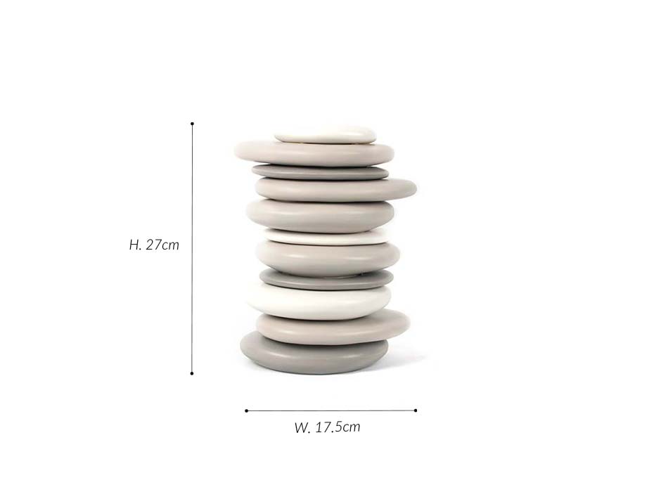 Pebble Vase, Grey, 17.5x16x27cm, K21174