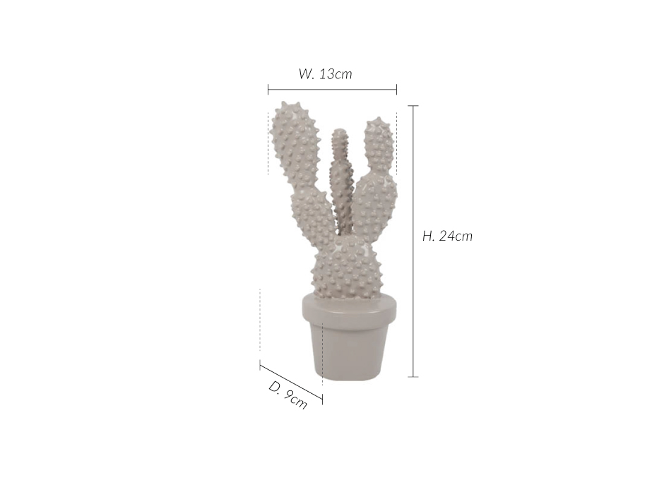 Cactus, Grey, 13x9x24cm, K21616