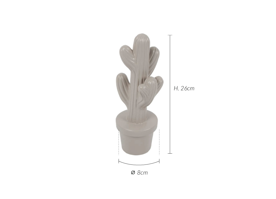 Cactus, Grey, 8x8x26cm, K22020