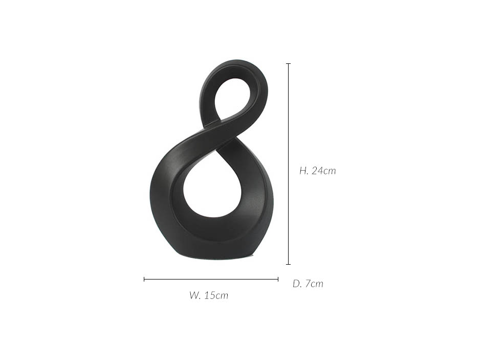 Mobius, Black, 15x7x24cm, K9109