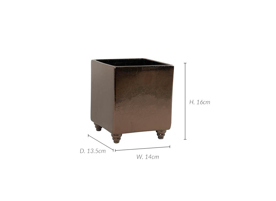 Flower pot, Bronze, 14×13.5x16cm, K9349