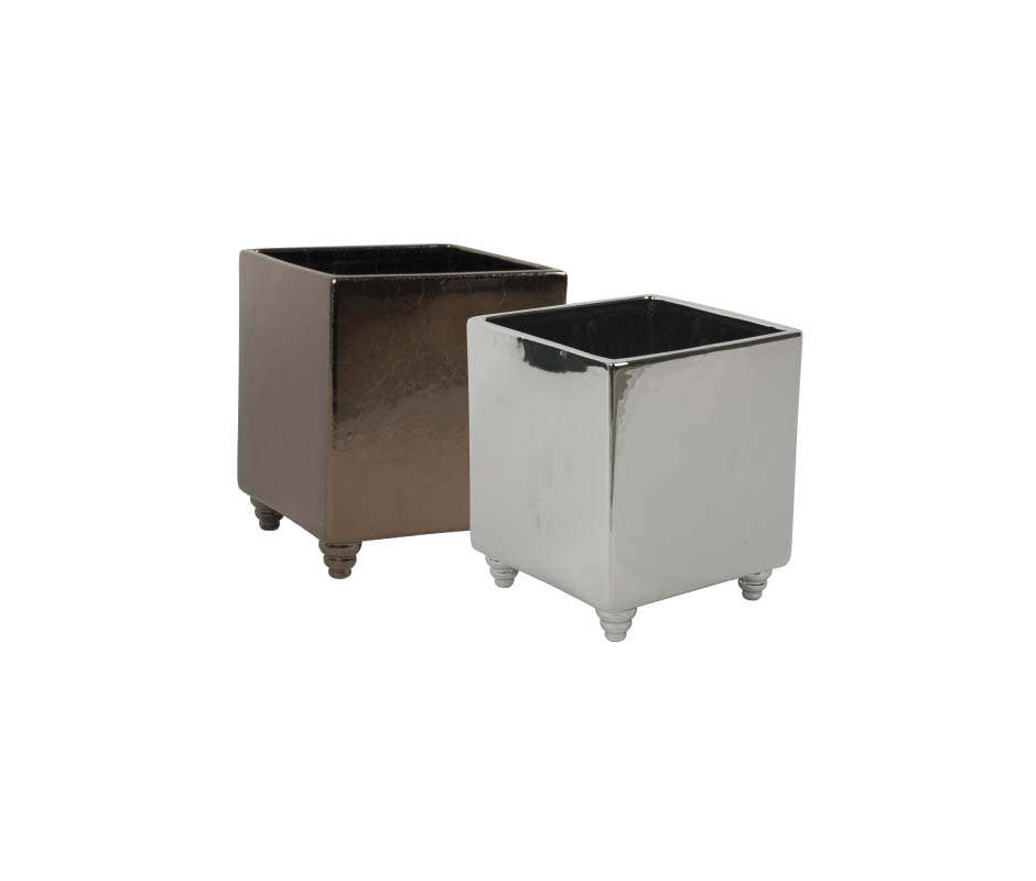 Flower pot, Silver, 14×13.5x16cm, K9349