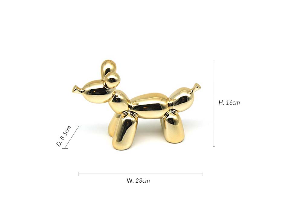 Balloon puppy 16, Gold, 23×8.5×16cm, K12243