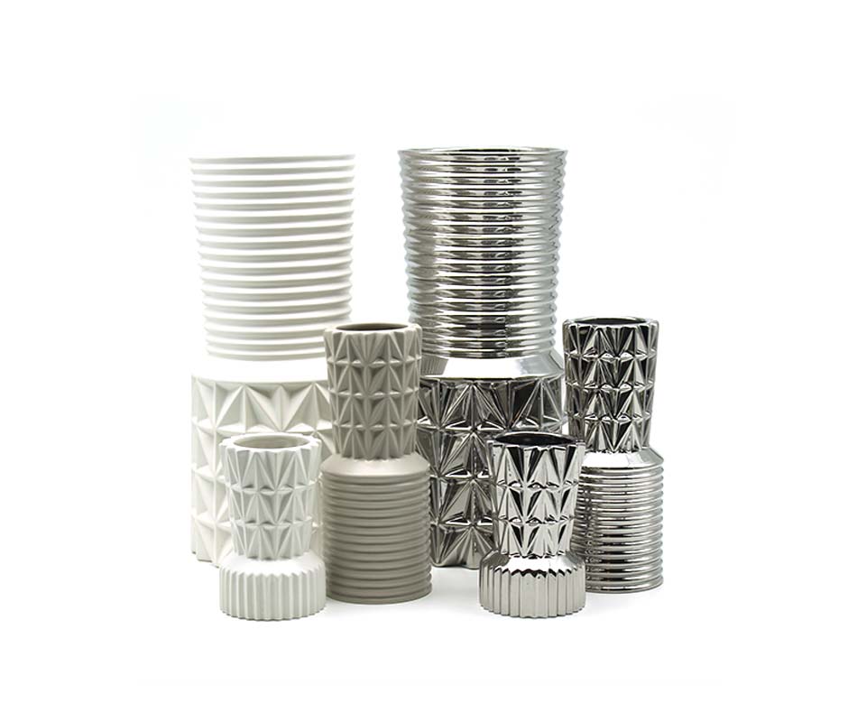 Dual Pattern 35, Silver, 16x16x34.5cm, K14866