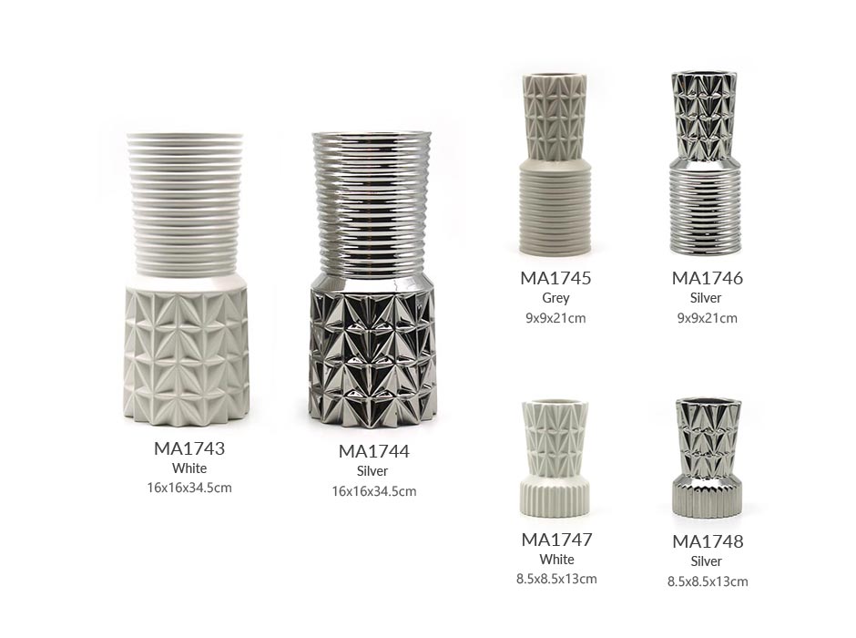 Dual Pattern 35, Silver, 16x16x34.5cm, K14866