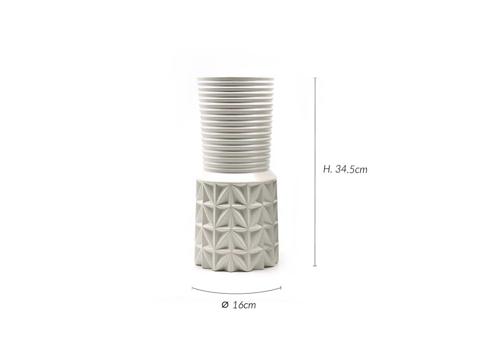 Dual Pattern 35, White, 16x16x34.5cm, K14866