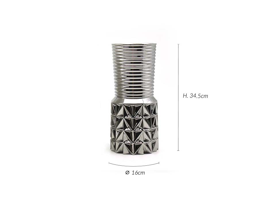 Dual Pattern 35, Silver, 16x16x34.5cm, K14866