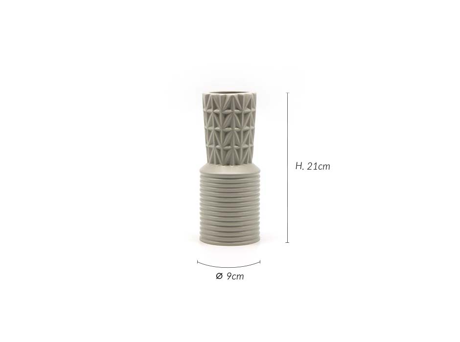 Dual Pattern 21, Grey,  9x9x21cm, K14873