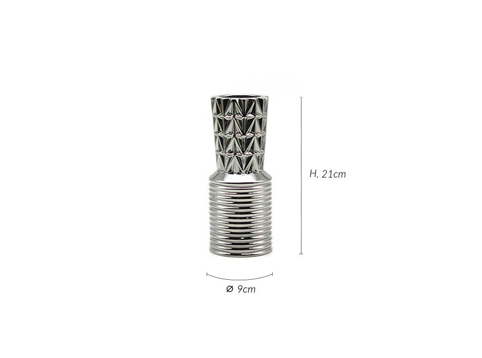 Dual Pattern 21, Silver, 9x9x21cm, K14873