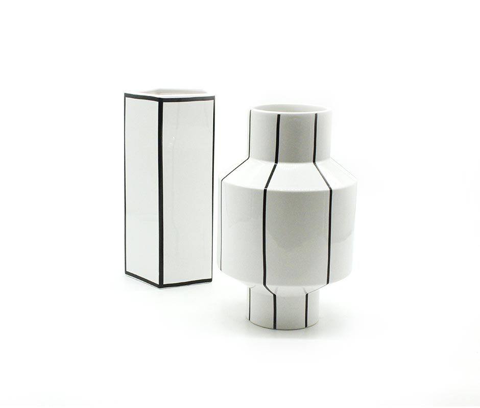 Line Vase-I, White, 16x16x25.5cm, K23516