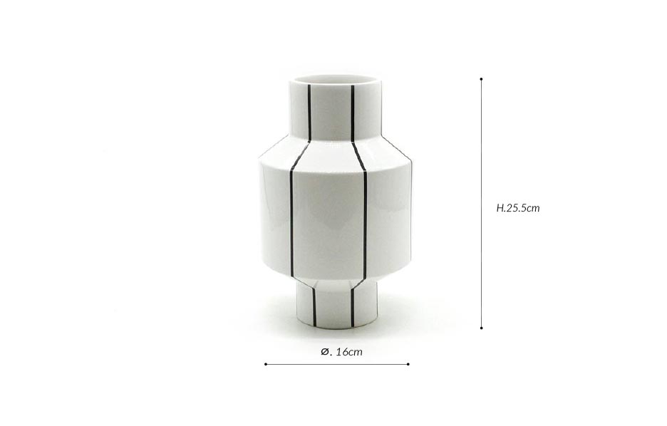 Line Vase-I, White, 16x16x25.5cm, K23516