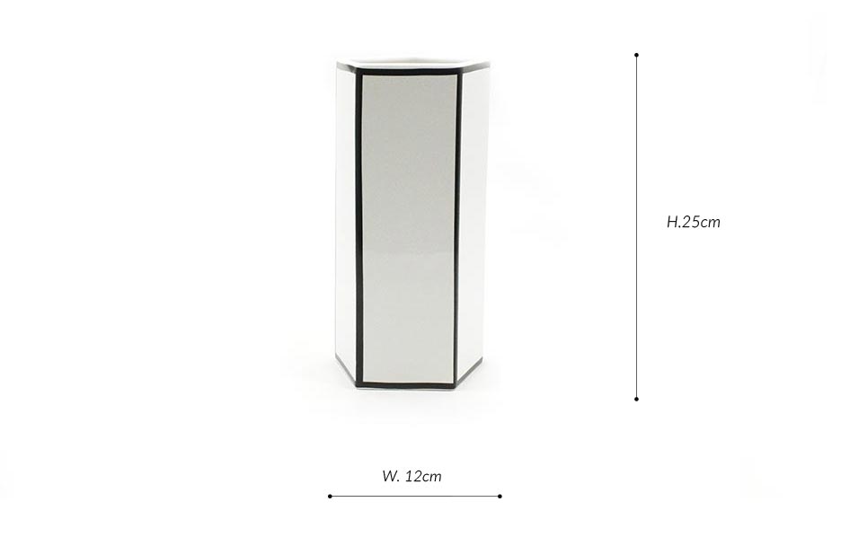Line Vase-II, White, 12x12x25cm, K24039