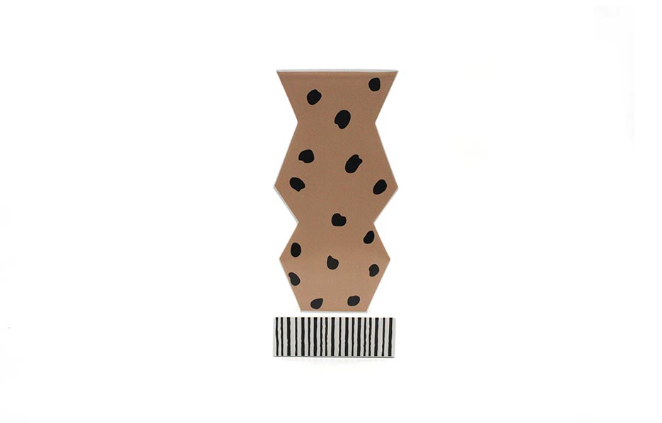 Brown Dot Vase, Brown, 14×9.5×30.5cm, K24029