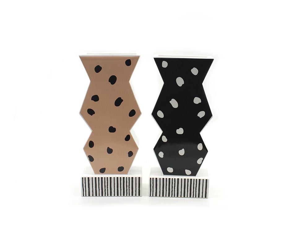 Brown Dot Vase, Brown, 14×9.5×30.5cm, K24029