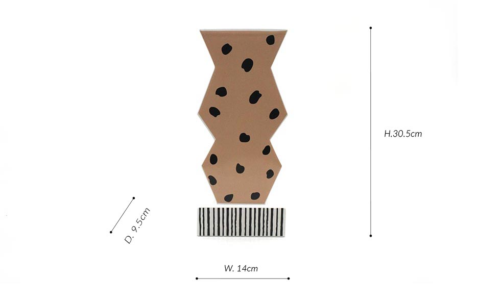 Brown Dot Vase, Brown, 14×9.5×30.5cm, K24029