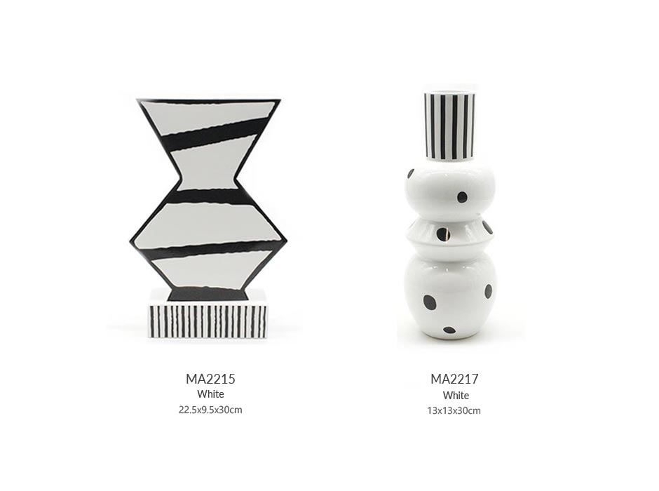 Diagonal Vase, White, 22.5×9.5x30cm, K24026