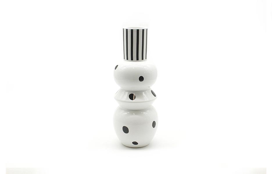 Round Vase, White, 13x13x30cm, K24031