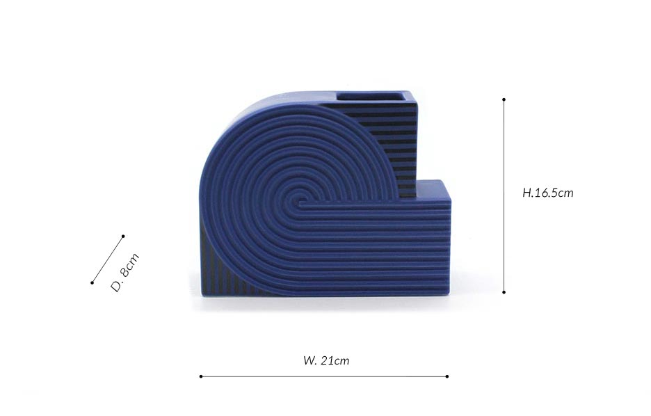 Blue Geometry-I, Blue, 21x8x16.5cm, K17223