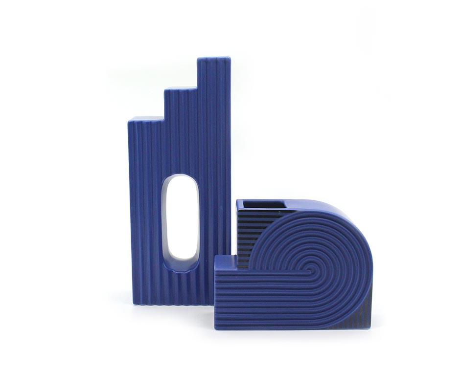 Blue Geometry-II, Blue, 15×8.5x36cm, K17179