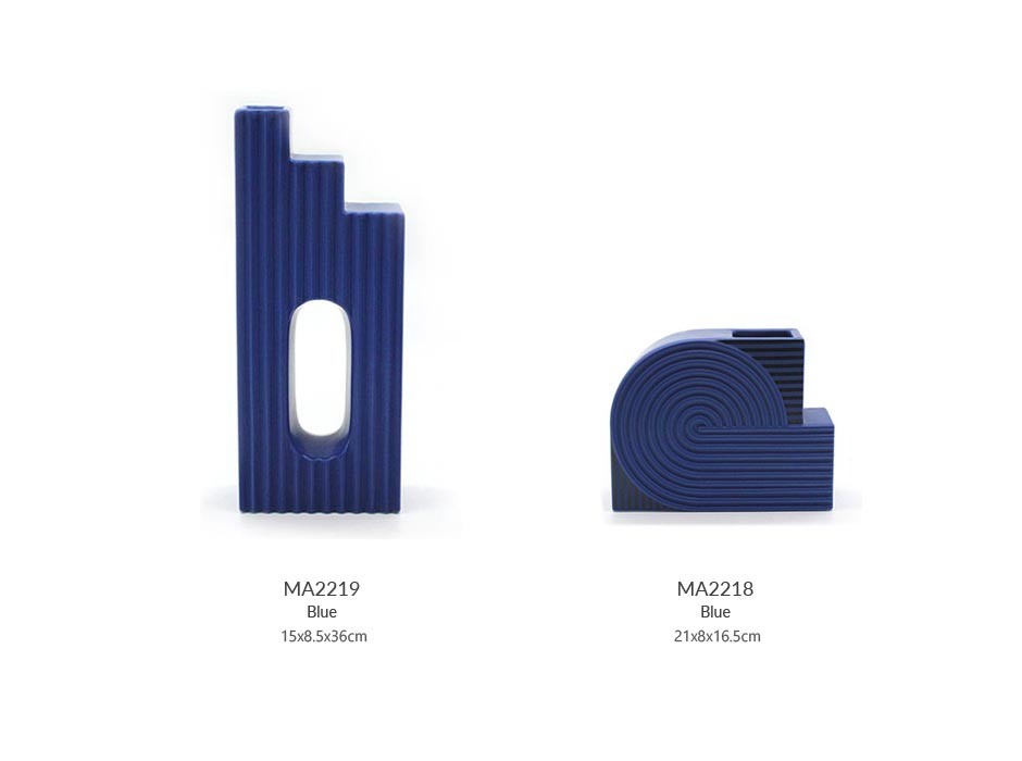 Blue Geometry-II, Blue, 15×8.5x36cm, K17179
