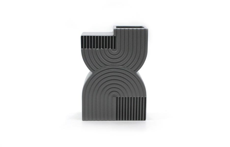Grey Vase, Gray, 17×7.5x24cm, K17220