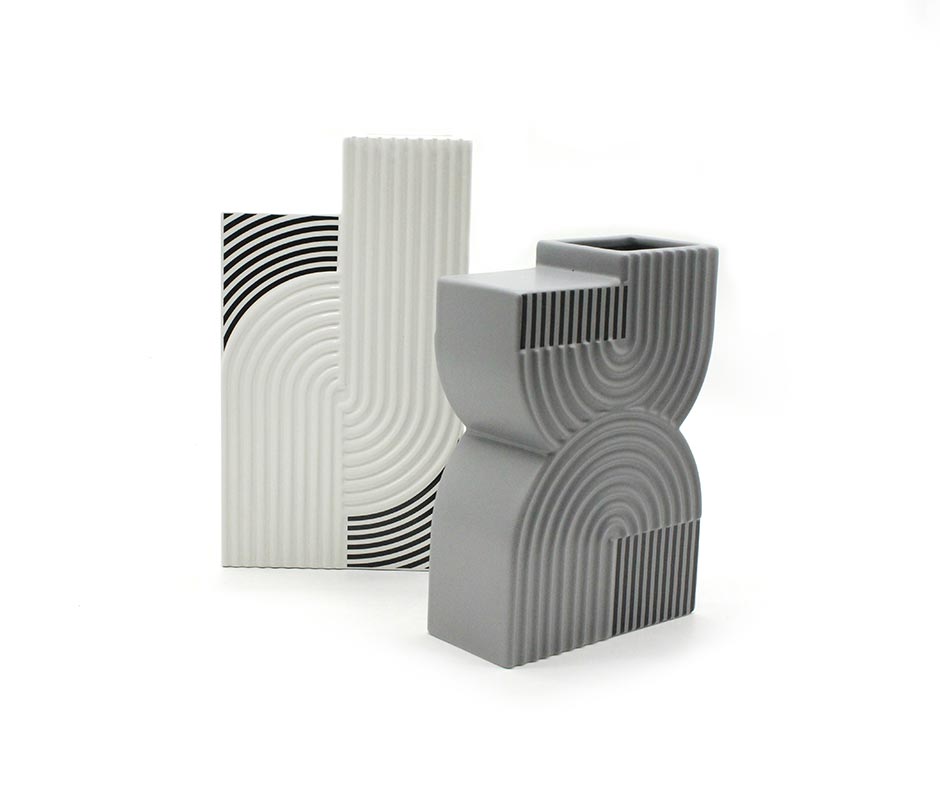 Grey Vase, Gray, 17×7.5x24cm, K17220