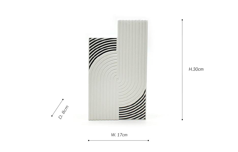 White Vase, White, 17x8x30cm, K17218