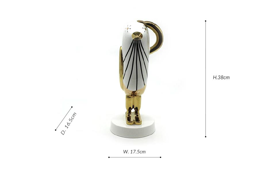 Bird Gold-I, White, 17.5×16.5x38cm, K23944