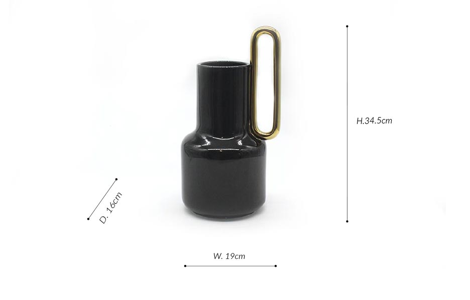 Black Jug, Black, 19x16x34.5cm, K23626