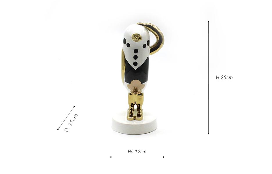 Bird Gold-II, White, 12x11x25cm, K23945