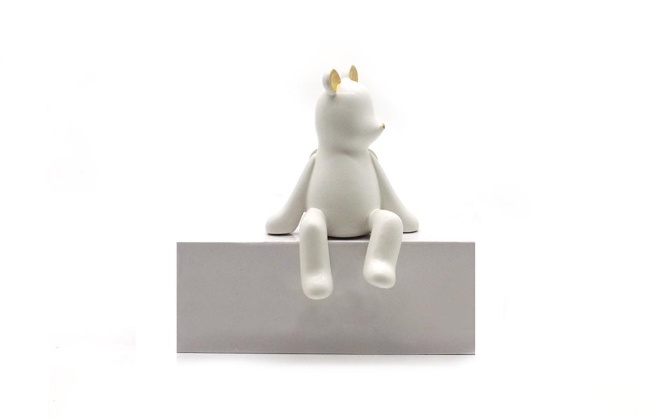 Bear Object-I, White, 14x12x19.5cm, K17114