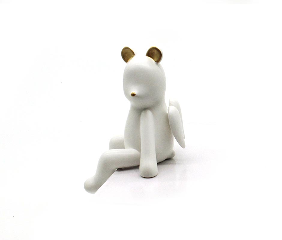 Bear Object-I, White, 14x12x19.5cm, K17114