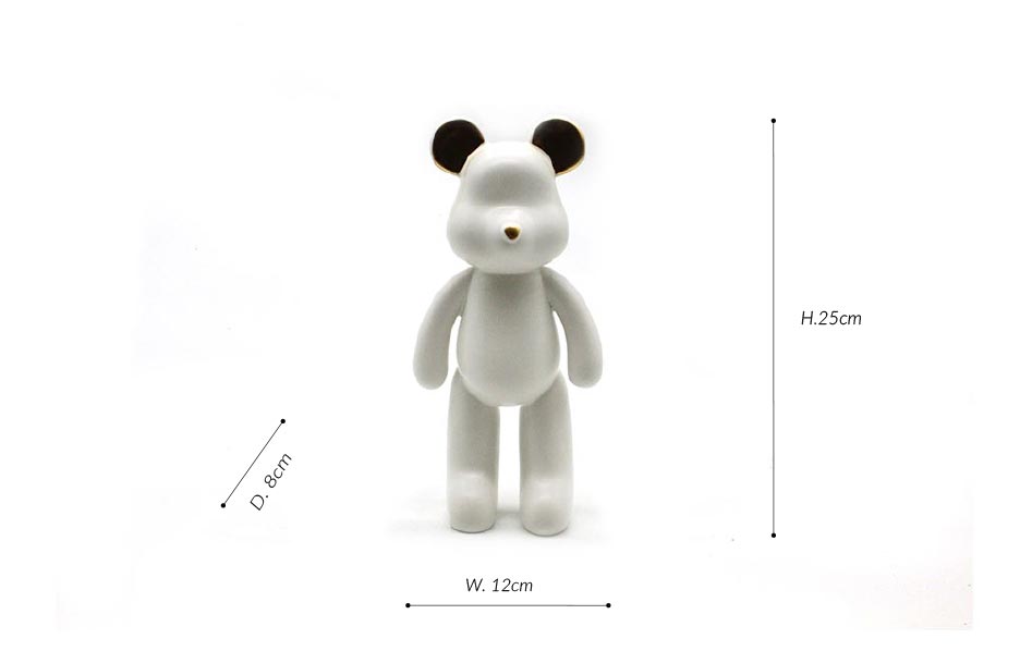 Bear Object-II, White, 12x8x25cm, K17107