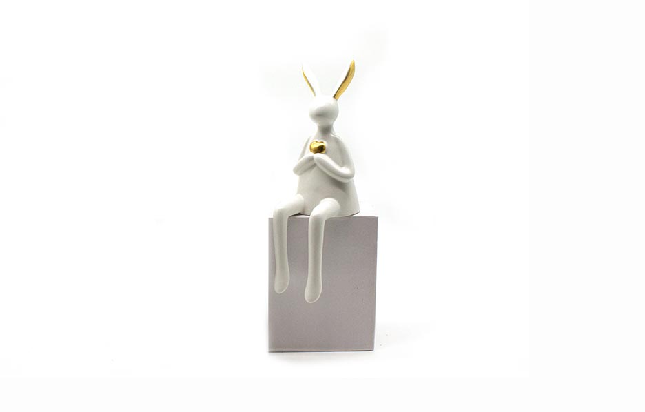 Rabbit White Object-29cm, White, 9.5x12x29cm, K17136