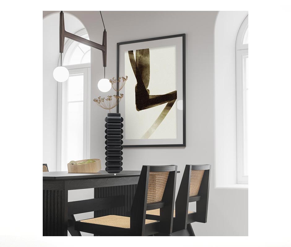 Squre Vase-Black, Black, 13x13x42cm, K16431