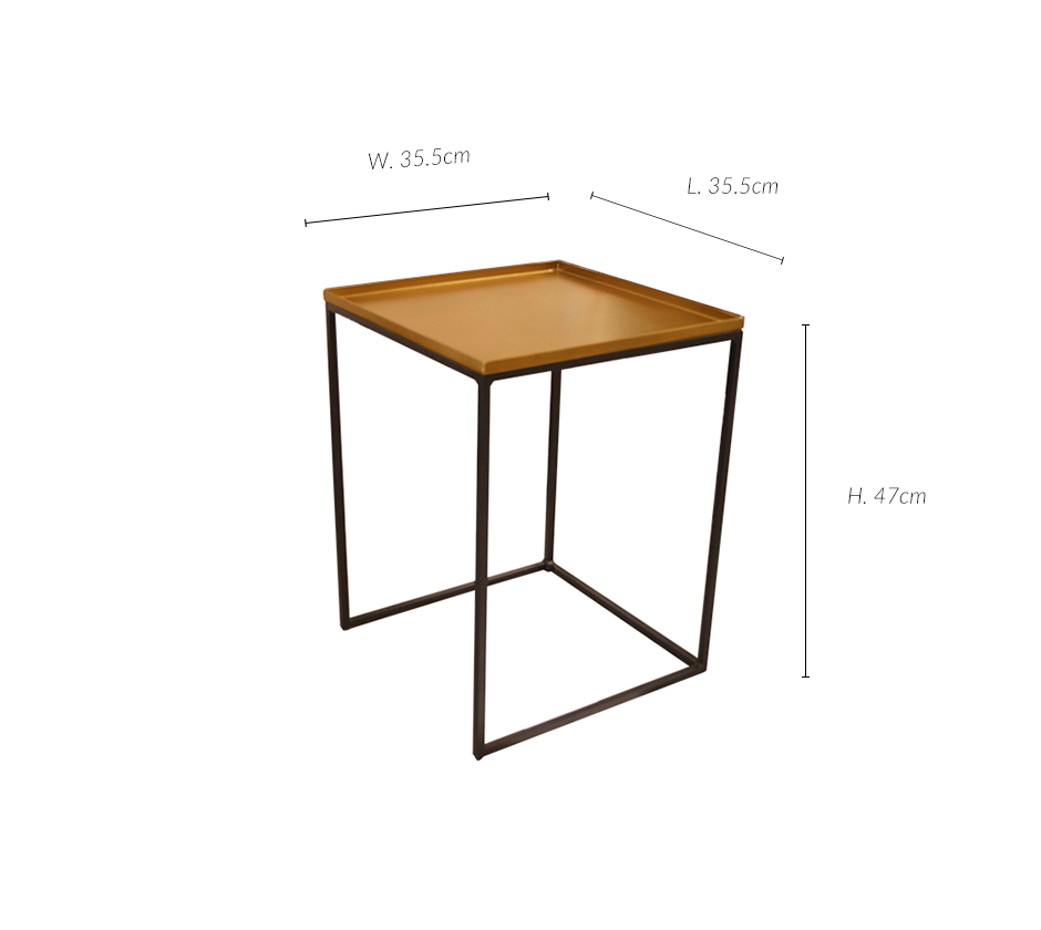 TABLE S/3, Brass, 35.5 x 35.5 x 47cm, MHC-2302M